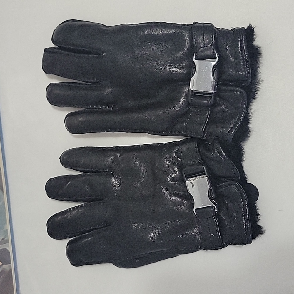 Grandoe Genuine Leather &Rabbit Winter Fur Gloves